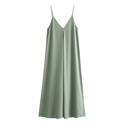 Isla Cowl-Back Flowy Slip Maxi Dress