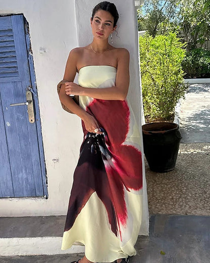 Aurelia Backless Buckle Detail Maxi Dress
