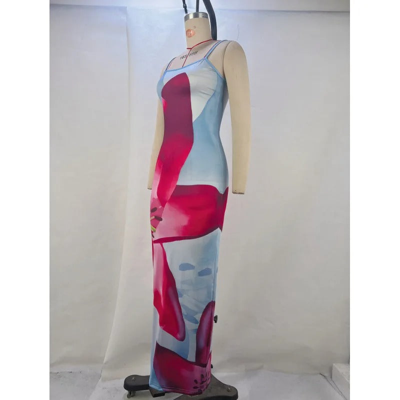 Maya Abstract Digital Print Maxi Dress